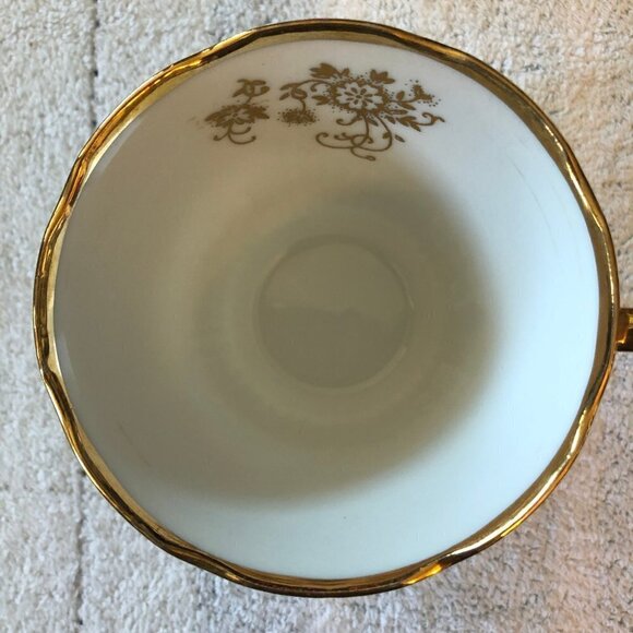 Vintage Gold & White Teacup & Saucer Set - Picture 6 of 10